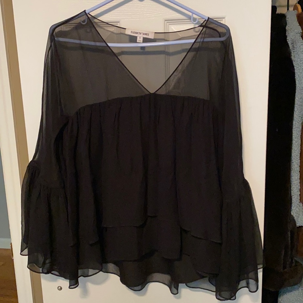 Elizabeth and James black tunic top. Small